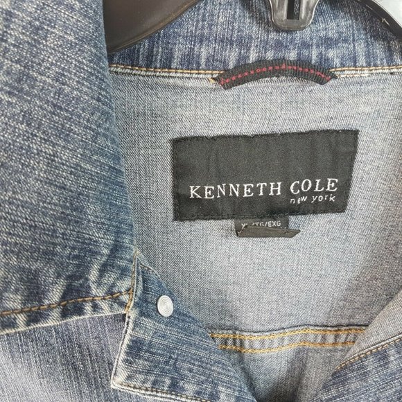 Kenneth Cole Denim Blue Long Sleeve Shirt Men's XL Casual Button Up - Picture 7 of 12